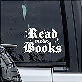 MYMKO Read More Book Decal, Gothic Bookish Car Window Decals, 6 Inches UV DTF Tranfer Car Stickers, Weatherproof Car Truck Window Bumper Sticker, Fantasy Car Stickers and Decals for Book Lovers