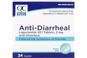 Quality Choice Diarrhea Relief Loperamide HCI Tablets, 2 mg, 24 Caplets Long Term Supply