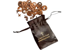 Colonial Depot Pennies from Heaven Gift Set of (25) Cross Pennys (25) Crosses Cut Outs in God We Trust Velvet Pouch Christian Charms for Jewelry Making, Church Gifts, Spread Gods Word USA