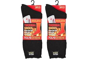 Polar Extreme Thermal Hiking Socks – Cushioned, Insulated, Warm para Boots, Men & Women, One Size Fits Most 6-12, 2-Pack