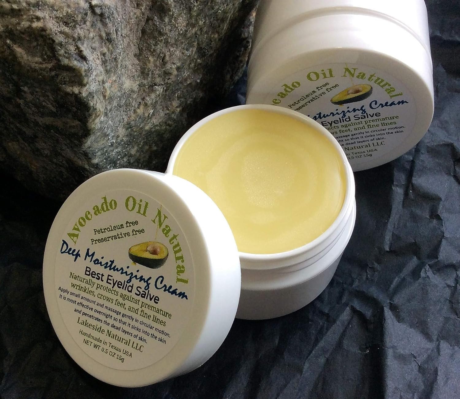 Organic Pure Avocado Oil Eye Balm Eyelid Salve That Prevents Fine Lines, Zero