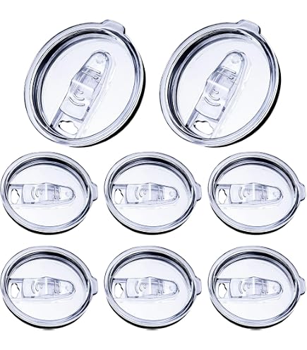 4 Pack 20 Oz Skinny Tumbler Replacement Lids - Clear Plastic Splash Covers For 2.64" Mouth