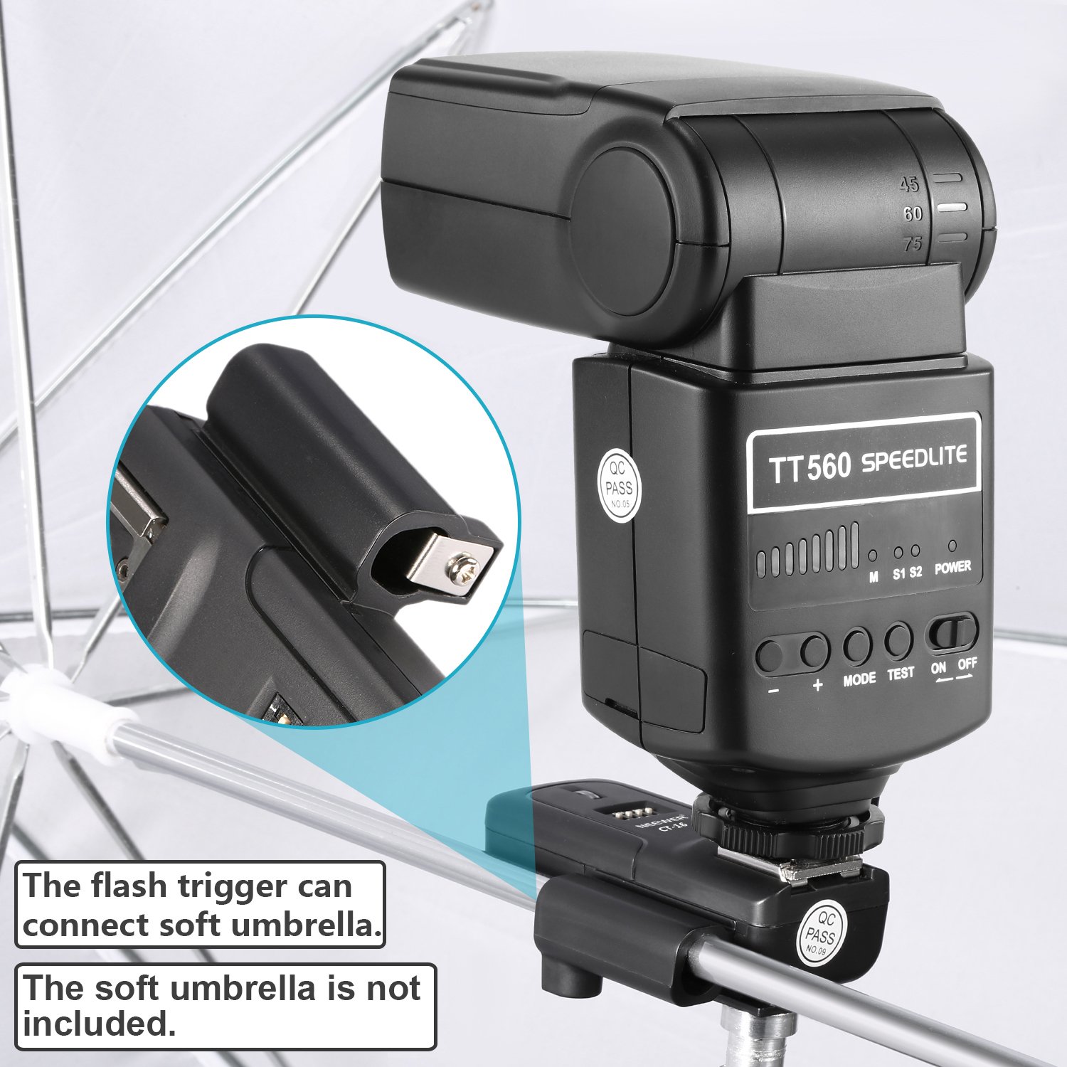 Neewer TT560 Flash Speedlite with CT16 Wireless Trigger and Hard