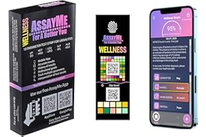 AssayMe Urine Test Strips Individually Wrapped with Mobile App Illustrated of Your Health Based on 10 parameters Leukocytes, pH, Keto end More. Monitor Health Conditions and Prevent Medical Problems.