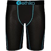 Ethika Men’s Boxer Brief, Knee Length, 4-Way Stretch Performance Underwear with Graphic Prints - The Refresh Sapphire