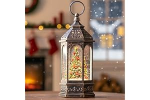 SOLGICAR Lighted Christmas Tree Cardinal Music Snow Globe Water Lantern with Swirling Glitter Decoration for Christmas Home, Living Room, Battery Operated or USB Powered for Christmas Decoration