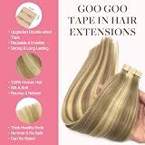 GOO GOO Tape In Hair Extensions 18 inch 25g 10pcs 16/22A Golden Blonde view 4