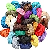 Boao 30 Colors 1mm Waxed Cord Beading Macrame Cord for DIY Macrame Thread Necklace Bracelet Jewelry Making String, 10m Each Color
