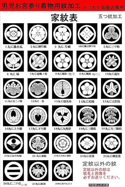 Amazon 男児お宮参り着物の紋加工 家紋入れ ｍ10 1 ベビー マタニティ ベビー マタニティ 通販
