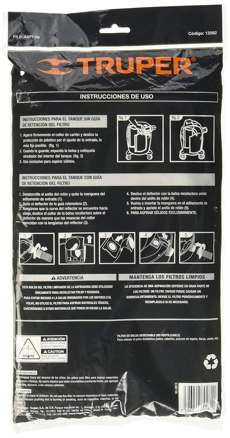 TRUPER FILP-ASPI-06 Paper Filter for 6-Gallon Wet/Dry Vacuum - - Amazon.com