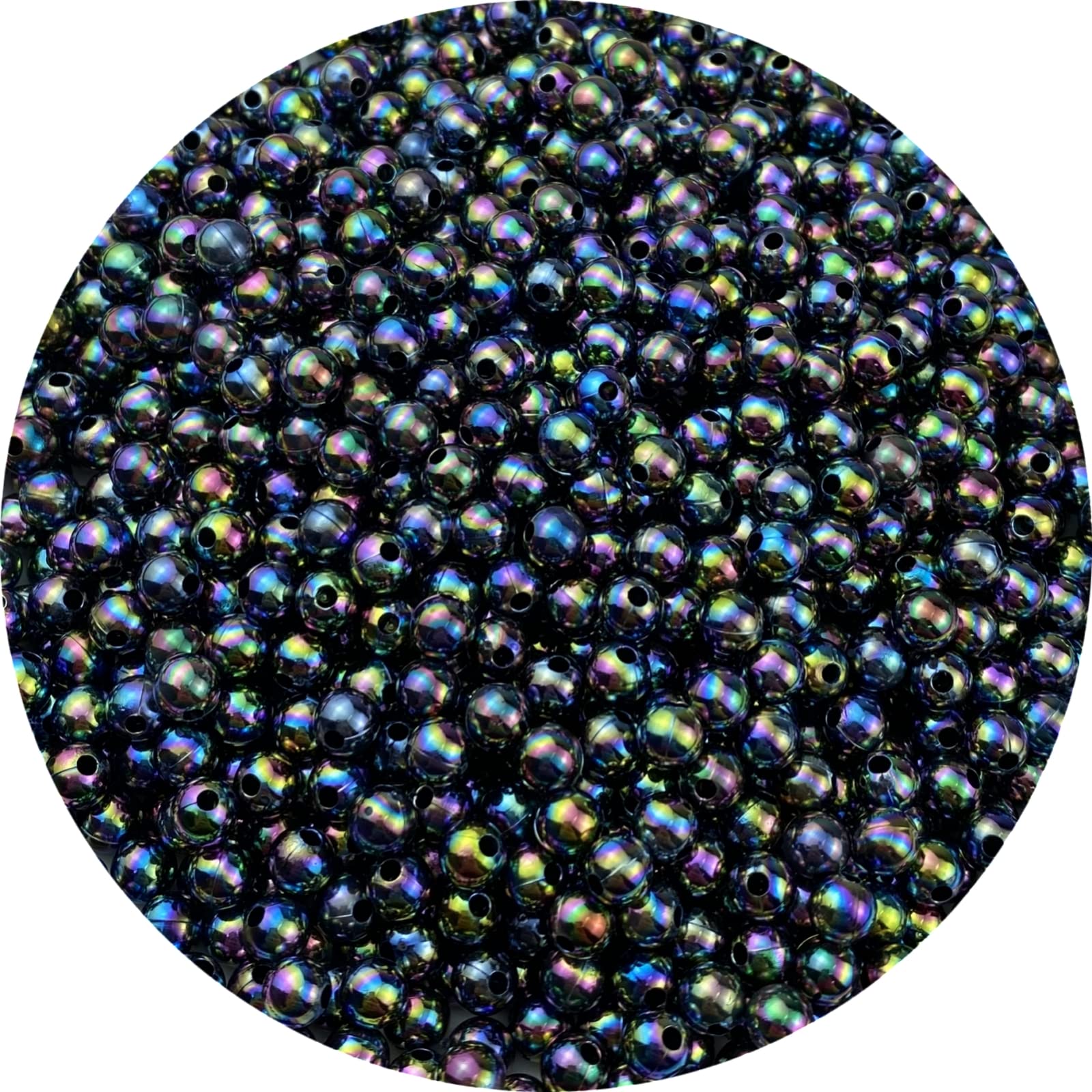 Photo 1 of 1000pcs Pearl Beads for Crafts 6mm AB Colors Round Loose Pearl Beads for Necklaces Bracelets Earrings Jewelry Making Home Decoration(Black AB)