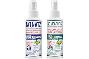 No Natz and No Mosquitoz Botanical Bug Repellant, Effective for Gnat, Mosquito, and Biting Flies, Hand-Crafted and DEET-Free, Non-Greasy Formula, 4 Ounce Spray Bottle, 2-Pack