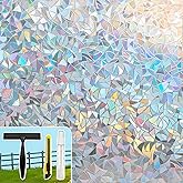 Pickhonk Window Privacy Film Window Coloring Rainbow Film | Window Decoration UV Protection Static Cling Removable Reusable H
