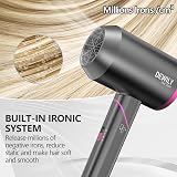 DEWILY Hair Dryer Travel 1800W Foldable Ionic Fast Dry Compact for Curly view 7