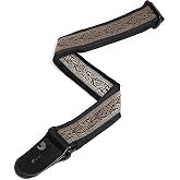 D'Addario Planet Waves 50J04 2-Inch Tubular Webbing with Brown Jaquard Design
