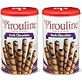 Pirouline Rolled Wafers – Dark Chocolate – Rolled Wafer Sticks, Crème Filled Wafers, Rolled Cookies for Coffee, Tea, Ice Cream, Snacks, Parties, Gifts, and More – 14.1oz Tin 2pk