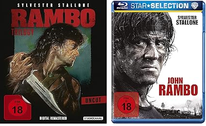 Blu-Ray Rambo 1-4 alle Teile BD Set, Bundle, FSK18 in Deutsch