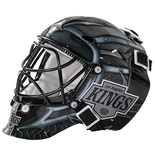 Franklin Sports LA Kings NHL Team Logo Mini Hockey Goalie Mask with Case - Collectible Goalie Mask with Official NHL Logos and Colors