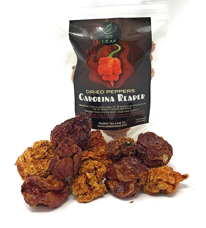Whole Dried Carolina Reaper Chili Pepper (8 Peppers
