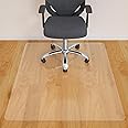 HOMEK Office Chair Mat for Hardwood Floor- 46" x 60" Clear Desk Computer Chair Mat for Hard Wood/Tile Floors, Easy Glide Plastic Mat for Under Office Chairs on Hardwood for Work & Home