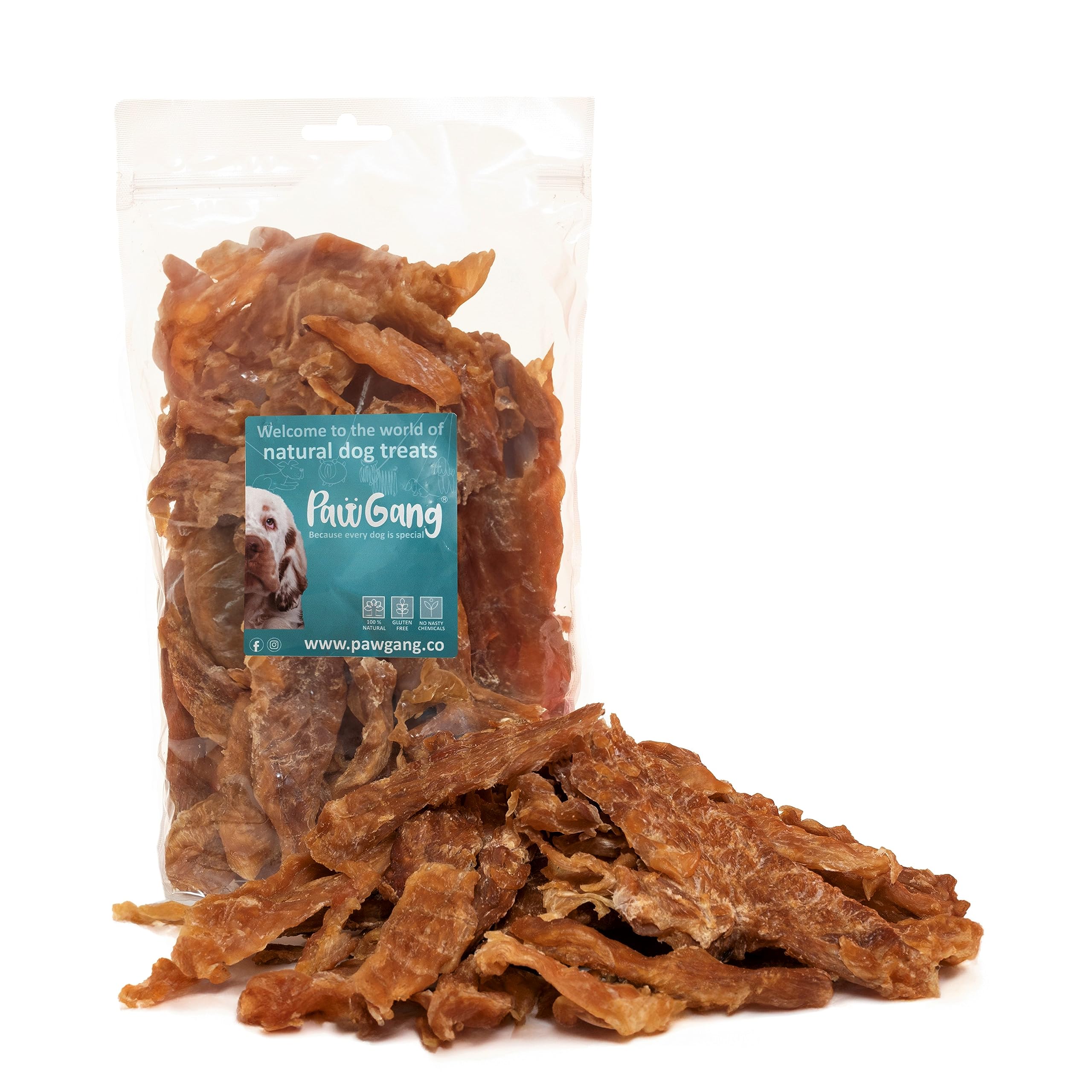 PawGang - Chicken Breast Fillet 500g - 100% Natural Treats for Dogs: Puppies Young Adult Old Small Large - Air Dried Chews Snacks - Healthy Hypoallergenic - Low Fat Grain Free - BARF Raw — image 1