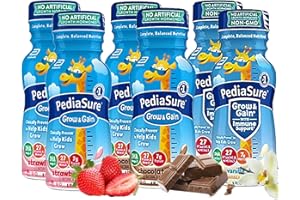 PediaSure Grow and Gain With Immune Support Shake | Complete Balanced Nutrition | Strawberry, Vanilla, and Chocolate Flavors Assortments It’s Great for Kids Breakfast, in a Lunch Box, and as a Snack! | 8 FL OZ Bottle- BETRULIGHT Value Pack of 6 (Assortments)