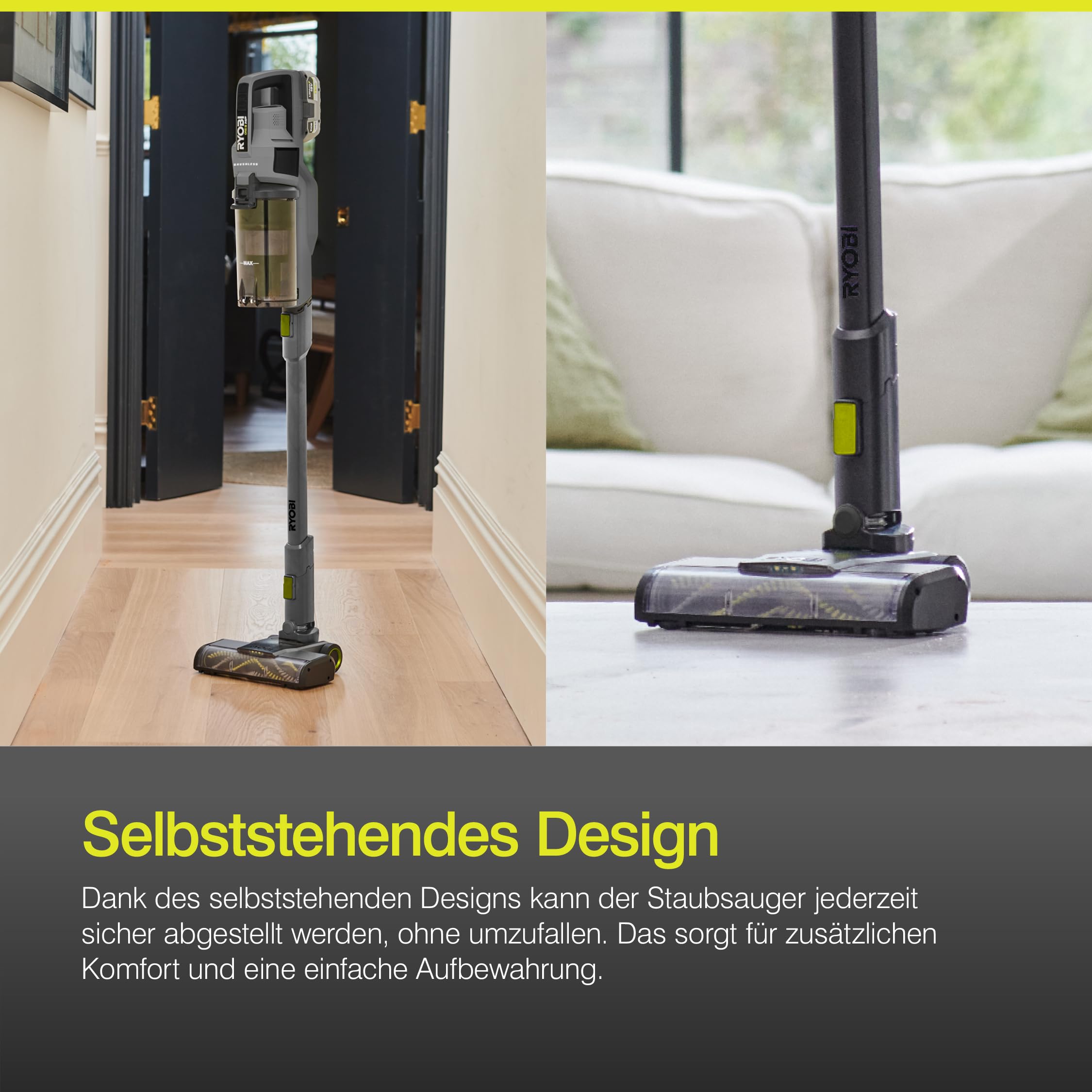 RYOBI 18 V ONE+ Brushless Akku-Staubsauger RSVS18BL-1C40G, 90 AW Saugleistung, bürstenloser Motor, Dual-Zyklon-Filtration, HEPA-Filter, LED-Düse, inkl. 4,0 Ah Akku und 2,0 A Ladegerät, Anthrazit 8