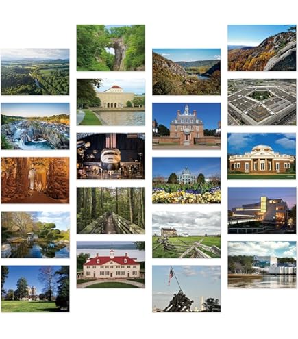 Virginia Travel Poster Postcards - Set Of 20 Identical Vintage Style VA State Cards