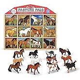 Melissa & Doug Pasture Pals - 12 Collectible Horses with Wooden Barn-Shaped Crate