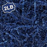 Corlcol 2LB Crinkle Cut Paper Shred Filler for Bag Gift Box Basket Confetti Paper Shreded Stuffing Decoration for Father's Day(Dark Blue)
