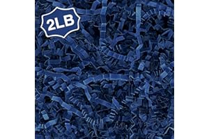 Corlcol 2LB Crinkle Cut Paper Shred Filler for Bag Gift Box Basket Confetti Paper Shreded Stuffing Decoration for Valentine's Day Holiday Party (Dark Blue)
