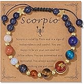 Vinswet Zodiac Bracelets for Women Men,12 Constellations Healing Crystal Stone Beads Bracelet Birthday Zodiac Gifts Horoscope Spiritual Jewelry Bracelet Gifts