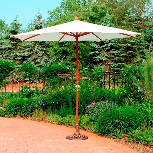 Oakland Living Az4001 Wt 9 Market Umbrella With Crank White Amazon Ca Patio Lawn Garden