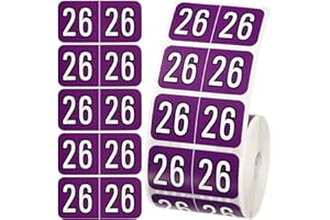 SINBANA 500pcs 2026 Year Stickers, 3/4x1-1/2 Inch File Folder Labels 26 Year Colored Self-Adhesive Medical Chart Number Stickers for Tab File Folders Office Supplies (Dark Purple)