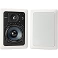 Polk Audio RC55i 2-Way Premium in-Wall 5.25" Speakers (Pair) | Perfect for Damp and Humid Indoor/Outdoor Placement - Bath, Kitchen, Covered Porches (White, Paintable Grille)