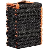 SIMPLI-MAGIC 79523 Heavy Duty Padded Moving Blankets, Black/Orange, 72&rdquo; x 80&rdquo;, 12 Pack