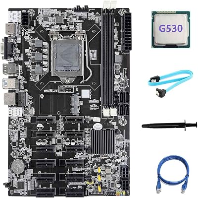 PRIZOM B75 Motherboard 12 PCIE ETH Mining + G530 CPU + Cable RJ45 LGA1155