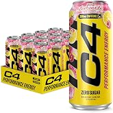 C4 Performance Energy Drink with Zero Sugar, Pink Lemonade, 12pk | 200mg caffeine and performance ingredients deliver explosive energy, endurance and focus.