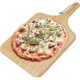 Chef Pomodoro 2-in-1 Bamboo Pizza Peel - Cutting & Serving Board | 12" Perfect Dough Transition & Space-Saving Design for Piz