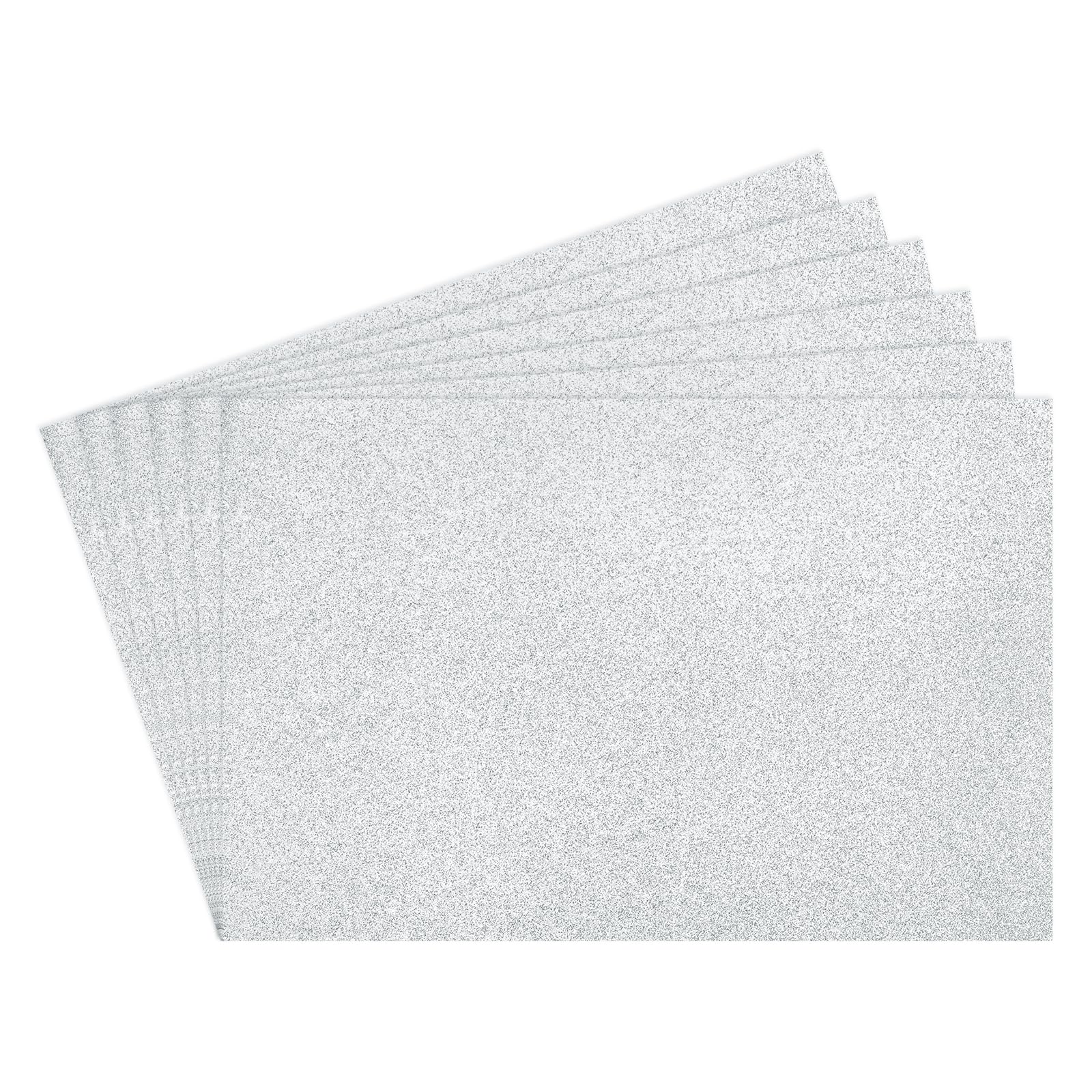 Rebower 6Pcs Foam Sheets Crafts Glitter Foam Arts Paper 12 x 8 x 5/64 Inch [for Crafts Project, Scrapbooking, DIY, Party Handicraft, Costumes]-30cm x 20cm x 2mm / Silver