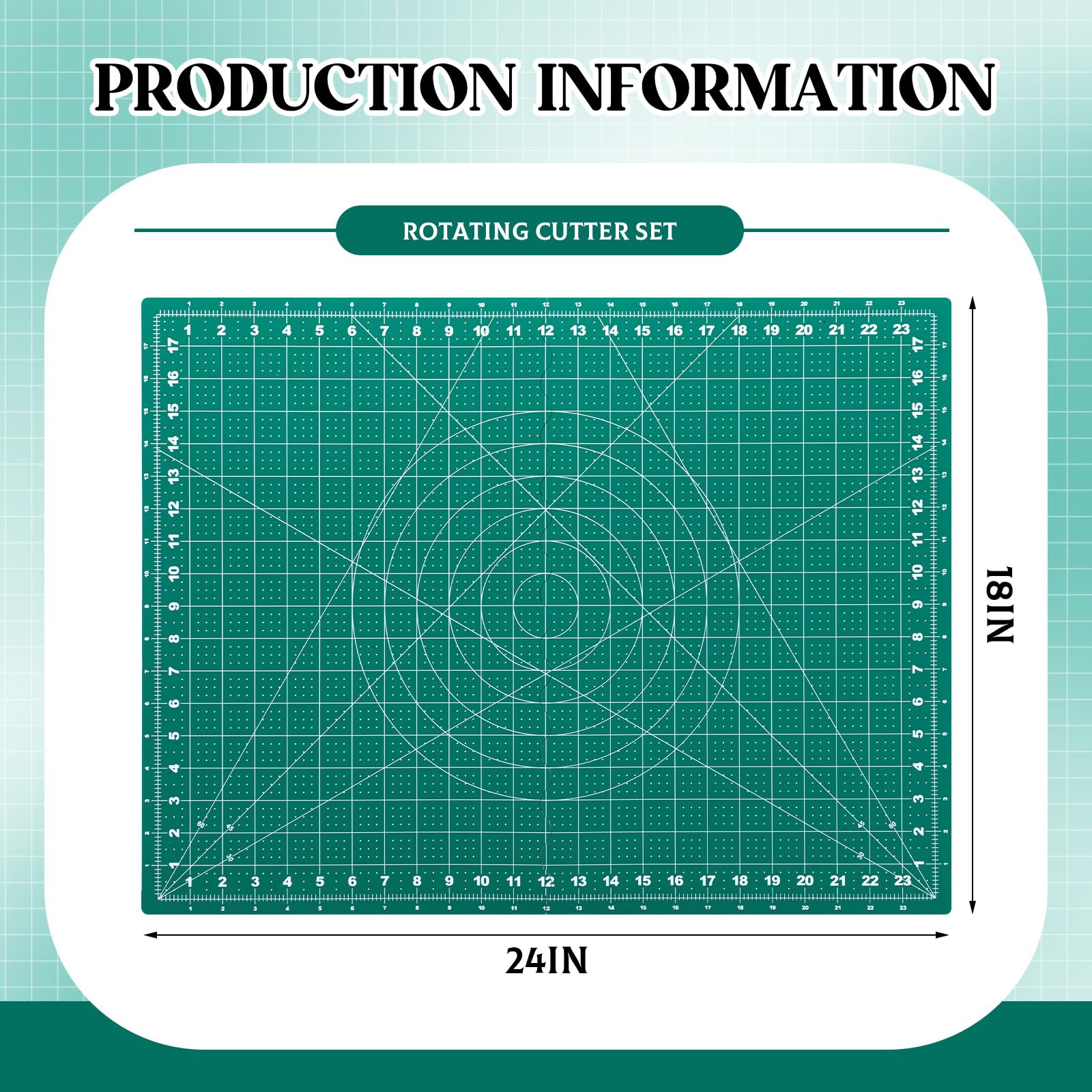 Condition photo showing New/Like New for lasnten rotary cutter set 18 x 24 inch folding extra large self healing cutting mat, 45mm fabric cutter, 5pcs rotary blades, acrylic ruler, knife set for sewing, crafting, patchworking, art, clay