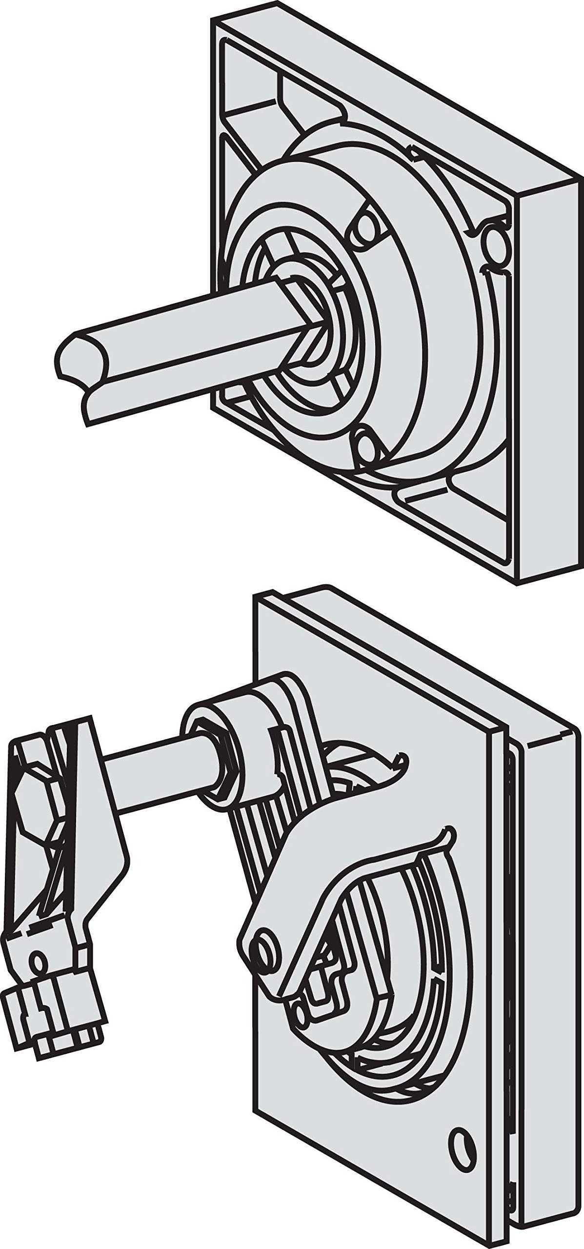 Schneider Electric 28944 Extanded Lateral Rot. Handle Red/Yellow, White