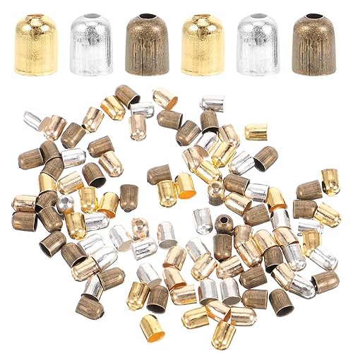 Heallily 150pcs Metal Cord End Cap for Jewelry Making Endcap - Main Image