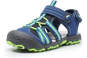 Ahannie Boys Girls Outdoor Sport Sandals,Kids Closed Toe Beach Sandals, Toddler Summer Shoes