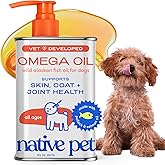 Native Pet Omega 3 Fish Oil for Dogs & Cats – Wild Alaskan Salmon Oil for Dogs Skin and Coat, Supports Joints, Heart & Sheddi