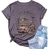 Women Vintage Rock Band Shirts Country Music Shirts Graphic Tees Concert Outfit Short Sleeve Tops