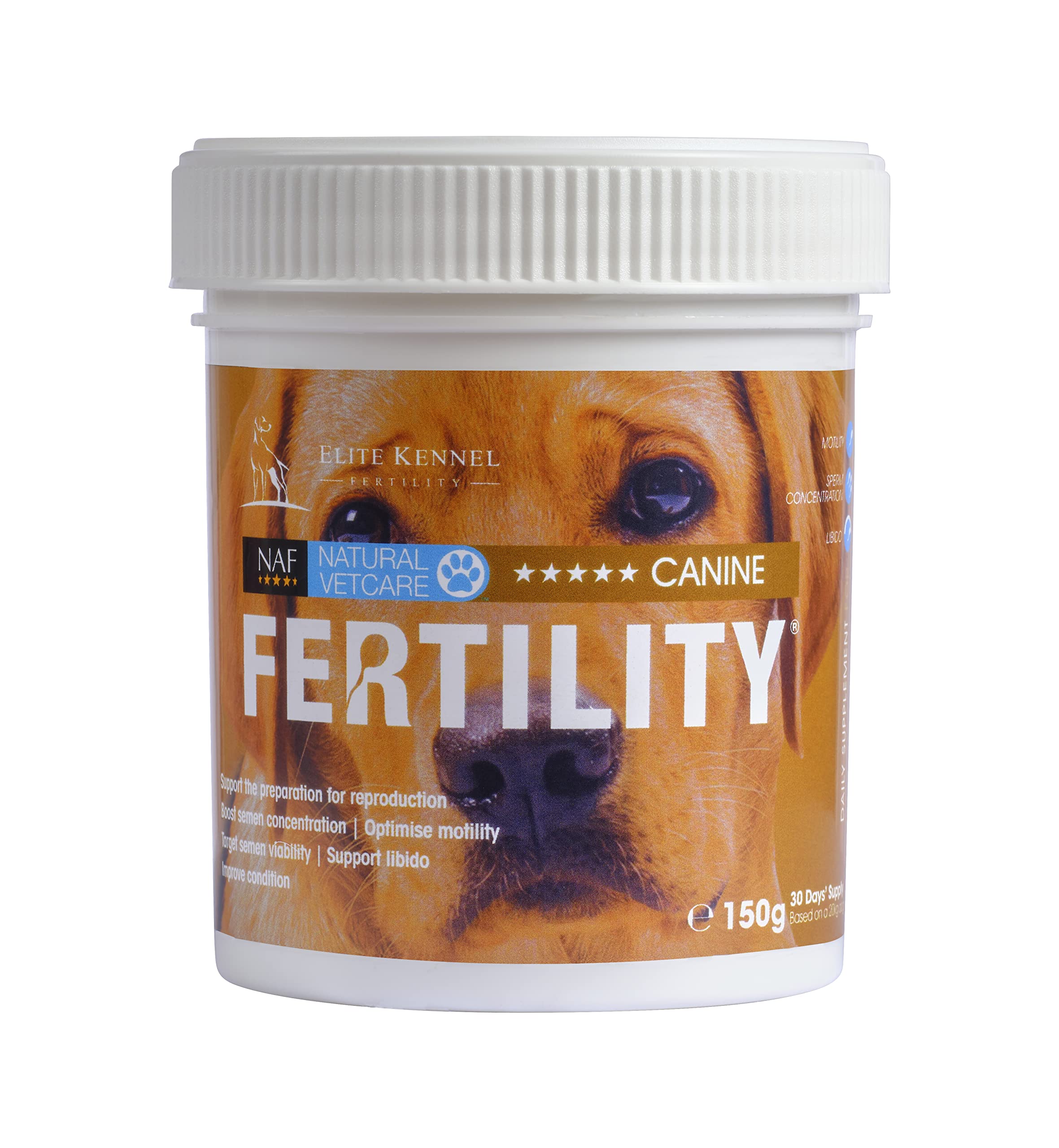 Natural VetCare Canine Fertility Supplement for Stud Dogs – Supports Sperm Quality, Libido & Reproductive Health – With L-Carnitine, Ginseng & Zinc – Veterinary Strength Formula – 300g