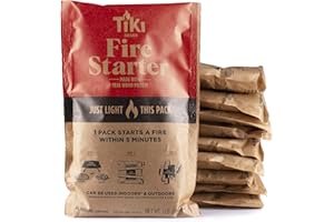 Tiki Fire Starter 10-Pack – Easy-to-Use Wood Pellet Fire Starters for Smokeless Outdoor Fire Pits & Indoor Fireplaces, Quick Lighting for Smokeless Fires, Ideal for Camping, Backyard, and Fireplaces