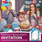 SOL 28 Blue Party Invitations with Envelopes Kids Write On RSVP For All view 5