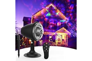 Christmas LED Projector Lights,Rusoso Outdoor Night Lights Projector Water Wave Effect,22 Color LED Waterproof Water Effect with Remote,for Halloween Garden Indoor Wedding Party Holiday Disco Kids